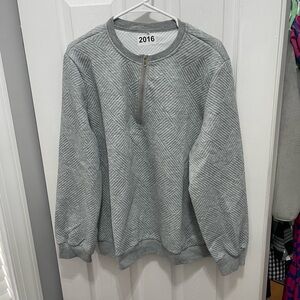 Quilted Gray Women's Sweatshirt with Zipper